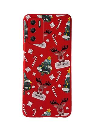 Чехол новогодний tpu для xiaomi redmi note 10 5g (08) елка merry christmas красный