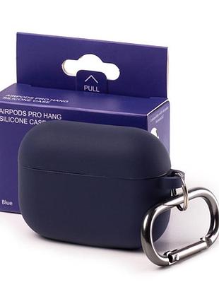 Чехол silicone case color box (карабін) для airpods pro 2 - blue