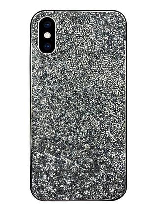 Чехол silicone diamond the bling world case для iphone xs max (01) silver серебро