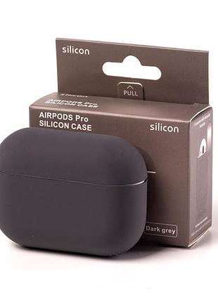 Чехол silicone case color box для airpods 1/2 - dark grey