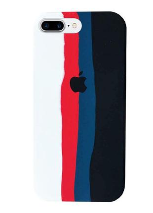 Чехол silicone rainbow case для iphone 8 plus (06) black rainbow