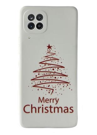 Чохол новорічний premium для samsung a12 (02) merry christmas tree білий