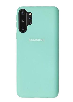 Чехол silicone case для samsung premium note 10 plus sea blue (02) бирюза
