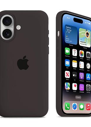 Чехол kassel silicone full case protective для iphone 16 с микрофиброй темно-серый cocoa