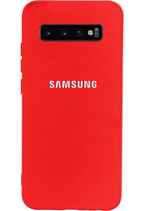 Чехол silicone case для samsung s10 plus (24) red красный