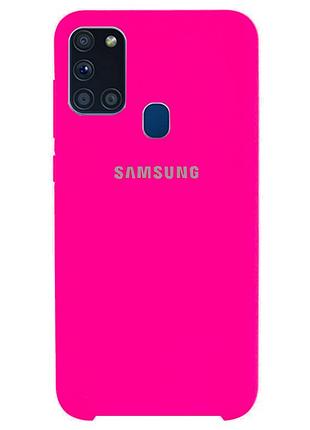 Чехол silicone case для samsung premium m31 shiny pink (21) ярко розовый