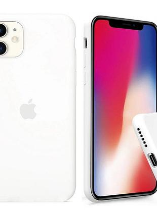 Чохол silicone full case для iphone 12 mini white білий
