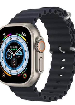 Ремешок для apple watch ocean band 38mm/40mm/41mm (dark grey) темно серый