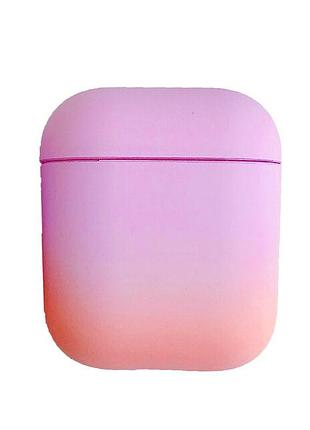 Чехол для наушников airpods case rainbow gradiente (градиент) purple orange (924) фиолетовый оранжево