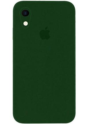 Чохол silicone full case camera square (квадратні) для iphone xr forest green (38) темно-зелений