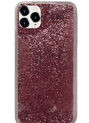 Чехол silicone с блестками для iphone 12 pro max (02) rose розовый
