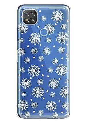 Чохол прозорий новорічний clear для xiaomi redmi 9c (05) сніжинки