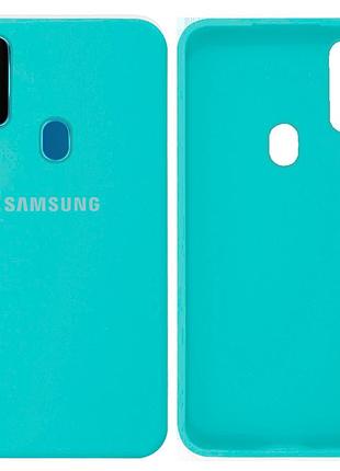 Чехол силиконовый full противоударный premium для samsung m30s/m21 (2) sea blue морская волна