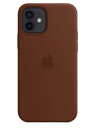Чохол silicone case для iphone 12 brown коричневий