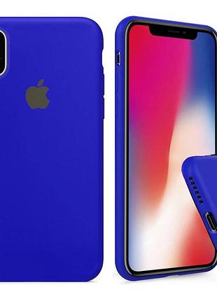 Чохол silicone full case для iphone xs max shiny blue електрик