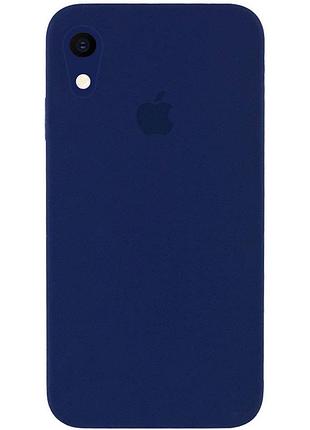 Чохол silicone full case camera square (квадратні) для iphone xr dark blue (28) темно-синій