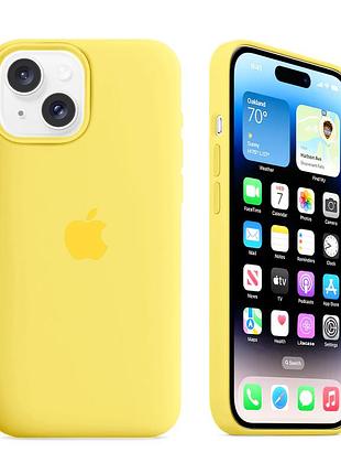Чохол kassel silicone full case protective для iphone 15 з мікрофіброю жовтий canary yellow