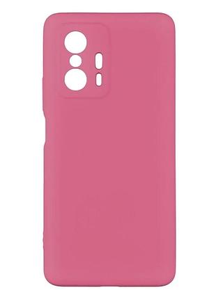 Чохол silicone case camera protective для xiaomi mi 11t light pink (17) рожевий