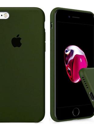 Чехол silicone full case для iphone 6 plus/6s plus khaki зеленый