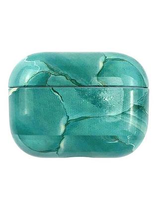 Чехол для наушников airpods pro case мрамор light blue (951) бирюзовый