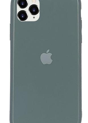 Чехол стеклянный glass case для iphone 11 pro (12) pine green зеленый