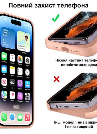 Чехол kassel silicone full case protective для iphone 14 pro max с микрофиброй оранжевый grapefruit 6
