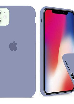 Чохол silicone full case для iphone 12 mini lavander grey лаванда сірий