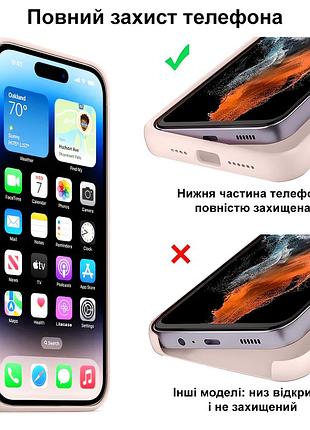 Чехол kassel silicone full case protective для iphone 14 pro max с микрофиброй розовый chalk pink 6