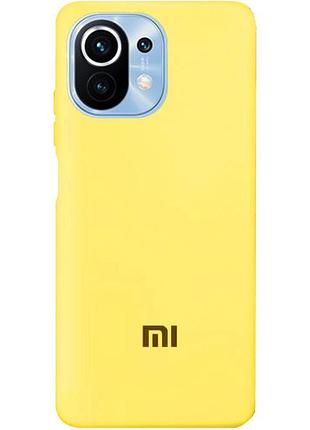 Чехол silicone case premium для xiaomi mi 11 lite yellow (20) желтый