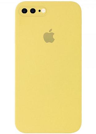 Чехол silicone full case camera square (квадратные) для iphone 8 plus yellow (07) желтый