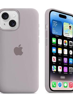 Чехол kassel silicone full case protective для iphone 13 с микрофиброй серый lavender