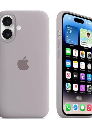 Чехол kassel silicone full case protective для iphone 16 с микрофиброй серый lavender