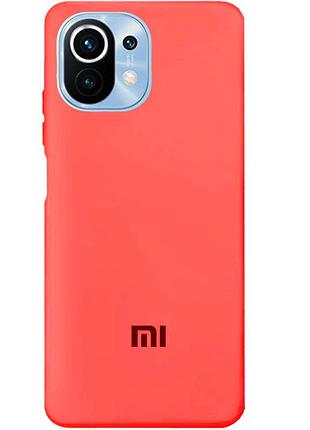 Чохол silicone case premium для xiaomi mi 11 lite camelia (15) світло-червоний