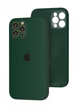 Чохол silicone full case camera protective для iphone 14 pro forest green (38) темно-зелений