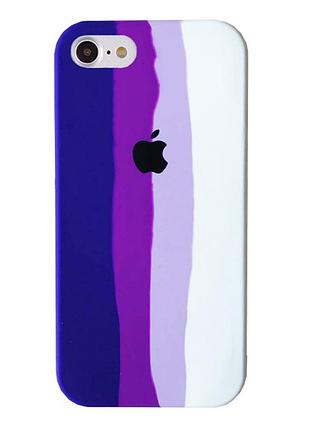 Чехол silicone rainbow case для iphone 8 (04) purple rainbow