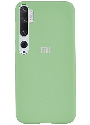 Чехол silicone case premium для xiaomi mi note10 mint (19) мятный