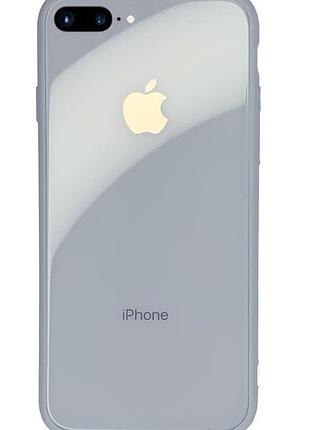 Чехол стеклянный glass case для iphone 7 plus (06) mist blue голубой