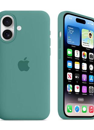 Чехол kassel silicone full case protective для iphone 16 с микрофиброй зеленый pine green