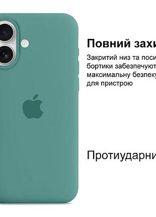 Чехол kassel silicone full case protective для iphone 16 с микрофиброй зеленый pine green 2