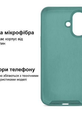 Чехол kassel silicone full case protective для iphone 16 с микрофиброй зеленый pine green 5