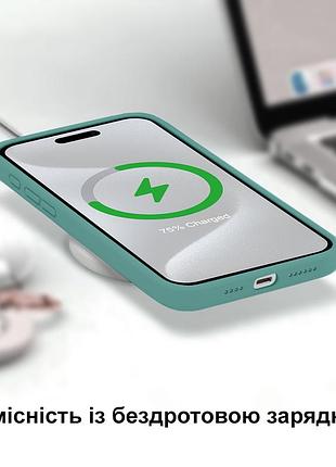 Чехол kassel silicone full case protective для iphone 16 с микрофиброй зеленый pine green 8