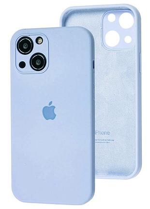 Чохол silicone full case camera protective для iphone 14 lilac cream (14) блакитний