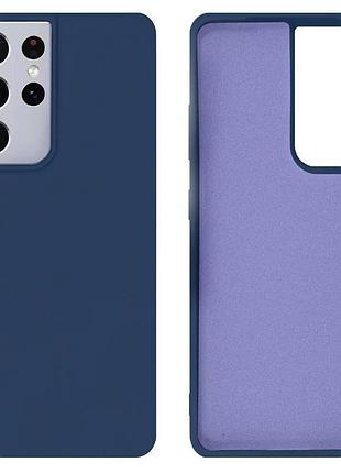 Чохол silicone case camera protective для samsung s21 ultra (08) темно-синій dark blue