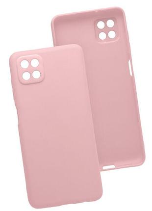 Чохол silicone case для samsung premium a22 5g pink sand (18) пудра