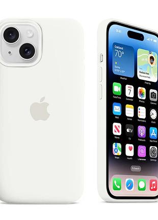 Чохол kassel silicone full case protective для iphone 15 plus з мікрофіброю білий white