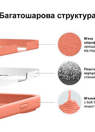 Чехол kassel silicone full case protective для iphone 16 с микрофиброй оранжевый begonia 3