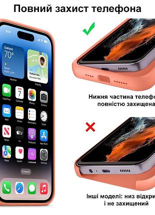 Чехол kassel silicone full case protective для iphone 16 с микрофиброй оранжевый begonia 6