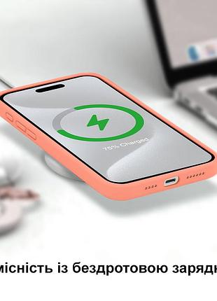 Чехол kassel silicone full case protective для iphone 16 с микрофиброй оранжевый begonia 8