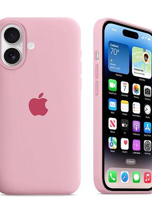 Чохол kassel silicone full case protective для iphone 16 з мікрофіброю рожевий light pink
