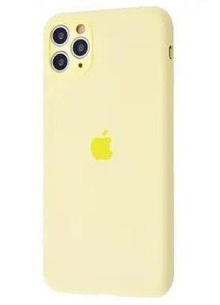 Чохол silicone case full camera protective для iphone 11 pro mellow yellow жовтий